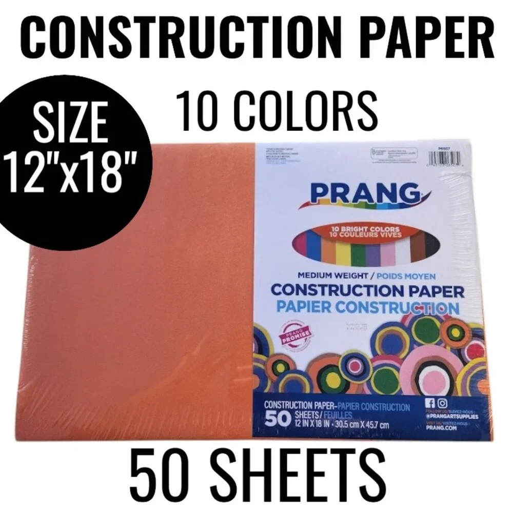 NEW Prang 10 Colors Construction Paper Medium Weight 50 Sheets 12